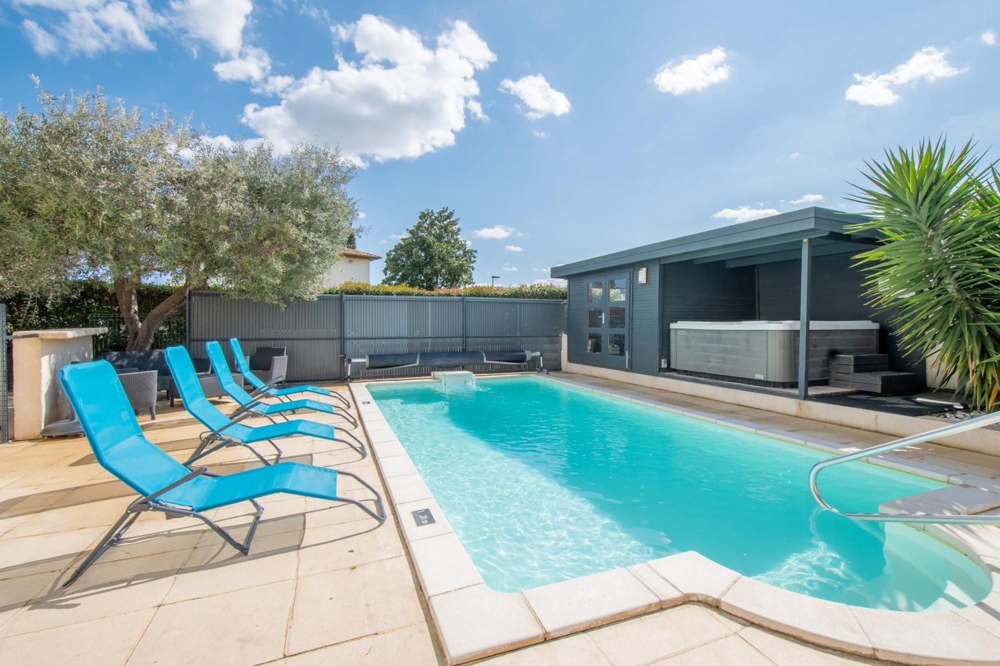 Guesthouse La Costiere - Logements Independants - Espace Piscine Jacuzzi Люнель Экстерьер фото