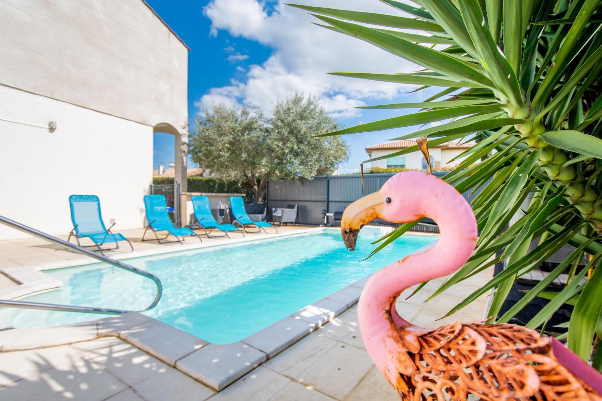 Guesthouse La Costiere - Logements Independants - Espace Piscine Jacuzzi Люнель Экстерьер фото
